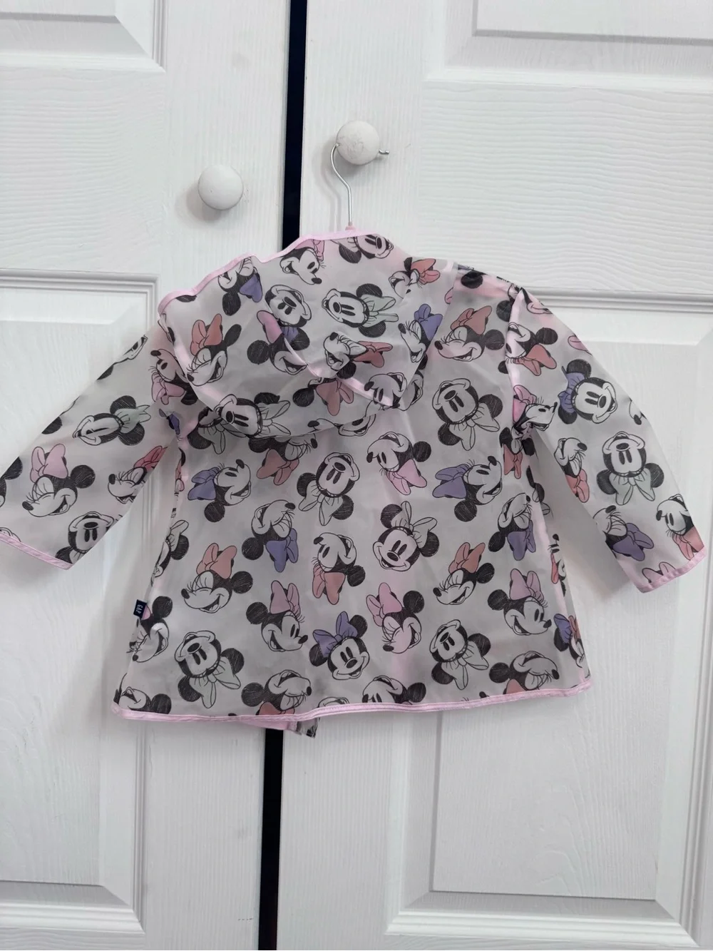 GAP Disney Minnie Mouse Pink and Purple Print Raincoat